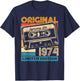 51th Birthday Retro Vintage 1974 Men Women T-Shirt - T-Shirt | Navy