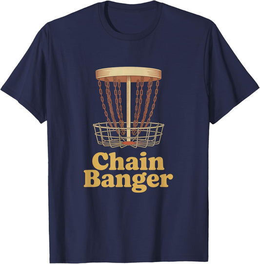 Chain Banger, disc Golfing Player, Frisbee T-Shirt - T-Shirt | Navy