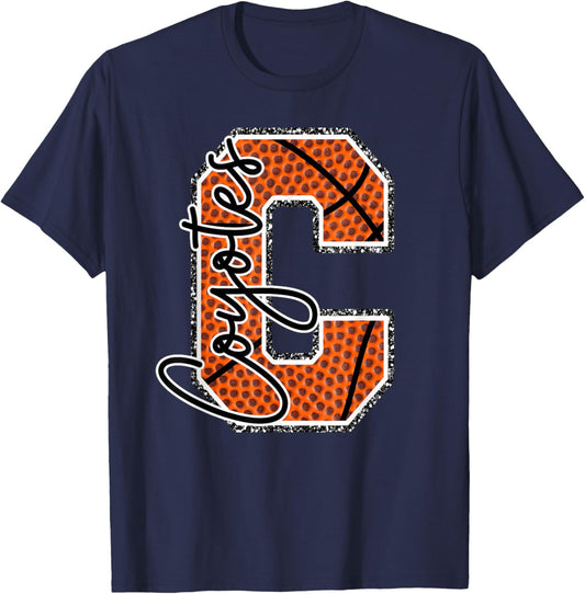 Coyotes Basketball School Spirit Coyote Pride Game Day T-Shirt - T-Shirt | Navy
