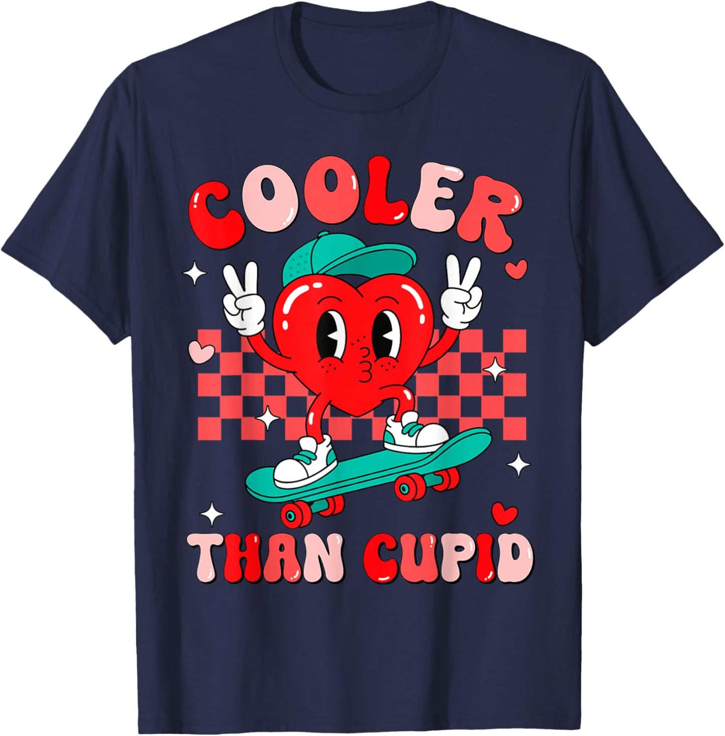 Cooler Than Cupid Valentines Day for Teens Kids Boys Girls T-Shirt - T-Shirt | Navy