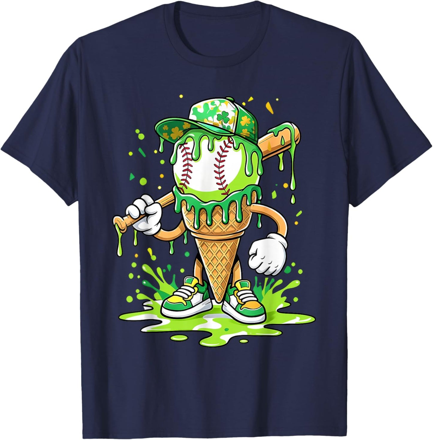 for Boys Ice Cream Baseball T-Shirt - T-Shirt | Navy