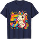 5th Birthday Unicorn Rainbow Number 5 Princess T-Shirt - T-Shirt | Navy