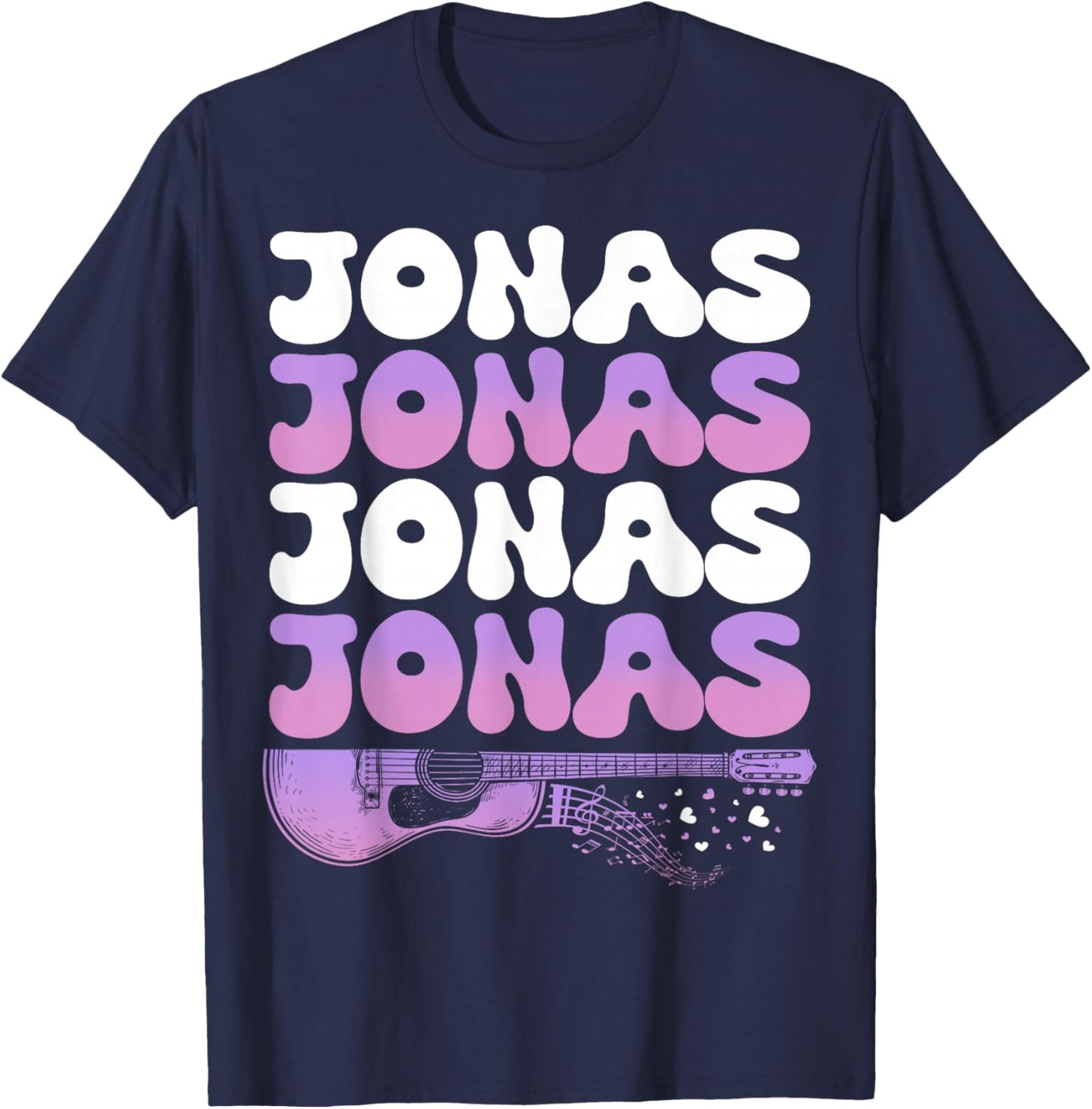 Retro Jonas First Name I Love Jonas 80's Groovy T-Shirt - T-Shirt | Navy