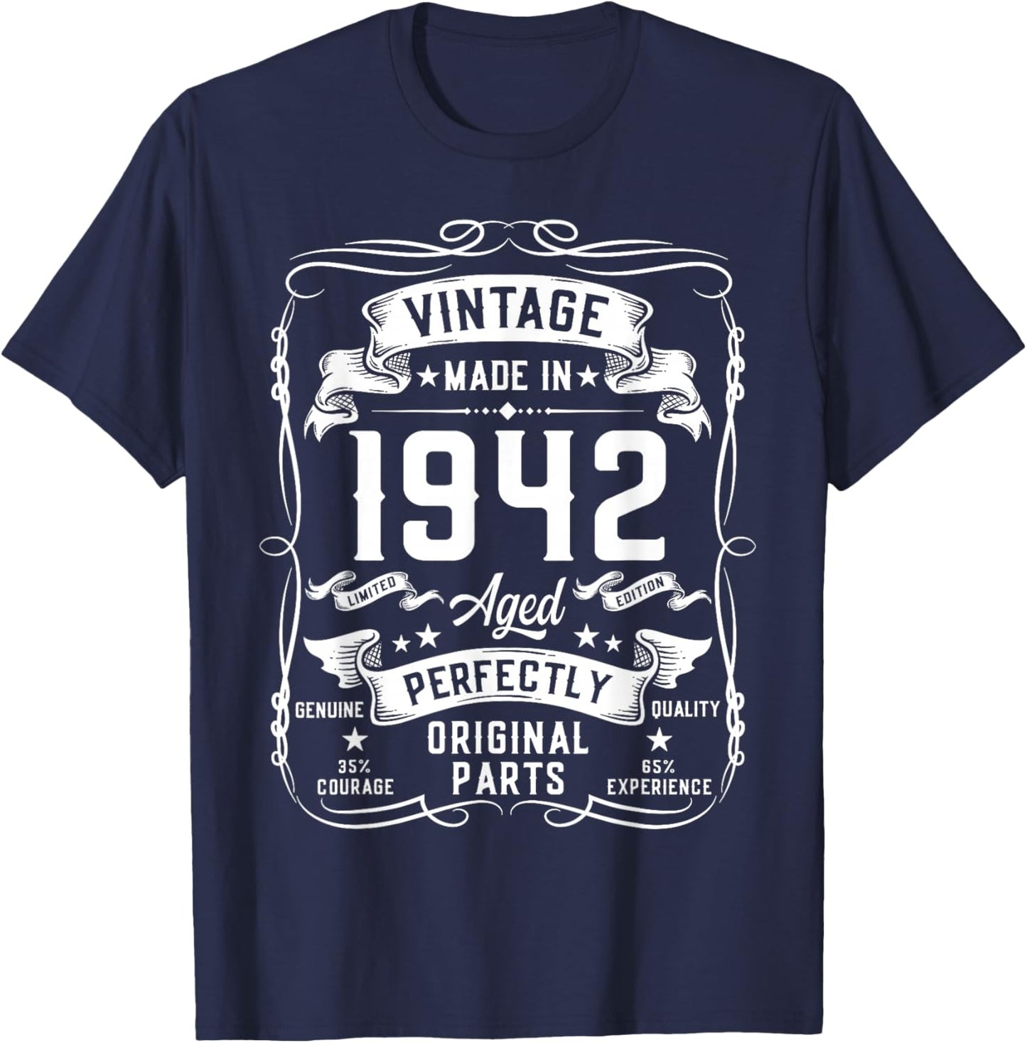 Vintage 1942 84yr 84th Birthday Gifts 84 Years Old T-Shirt - T-Shirt | Navy
