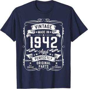 Vintage 1942 84yr 84th Birthday Gifts 84 Years Old T-Shirt - T-Shirt | Navy