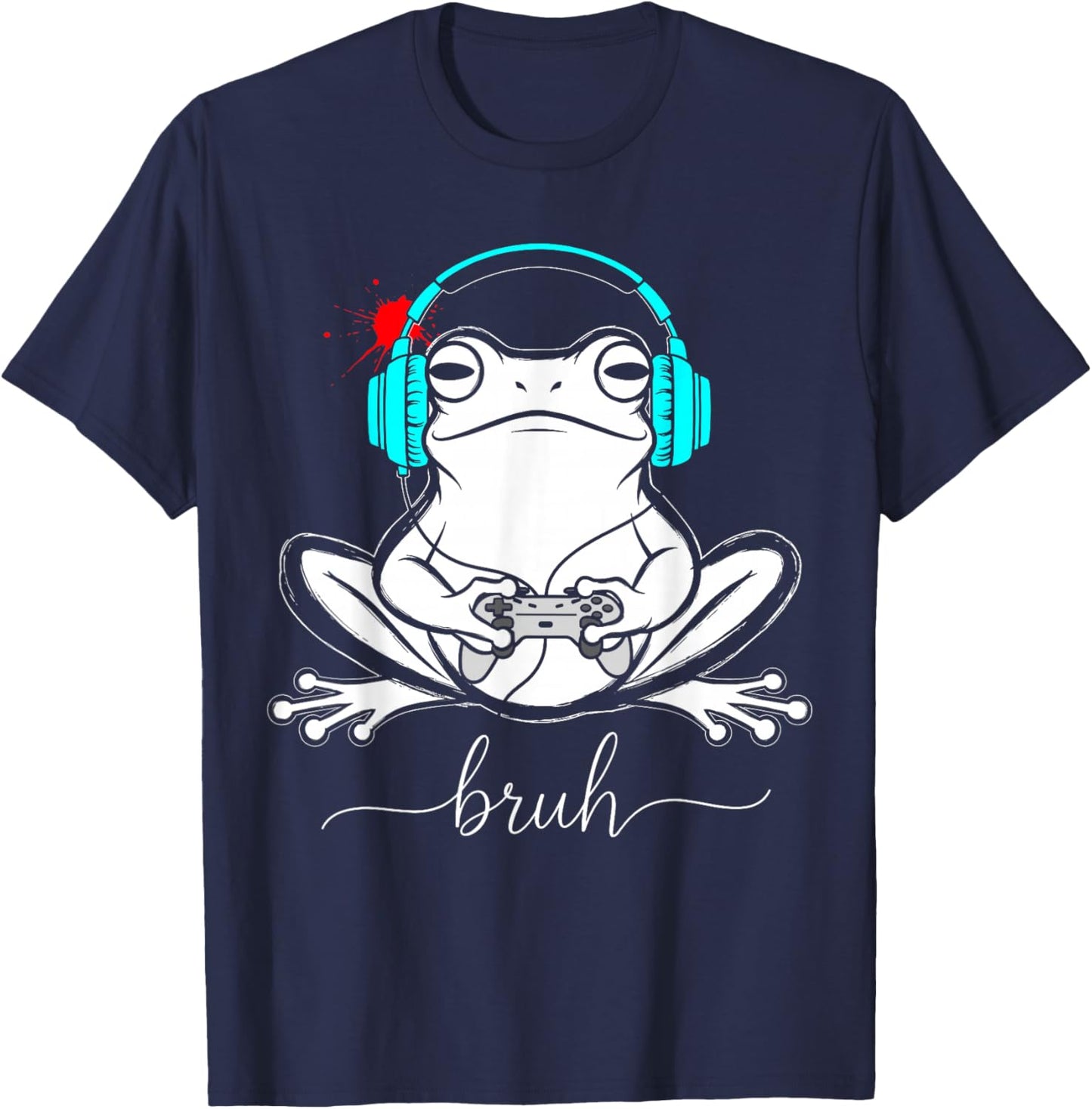 Gaming Japanese Style Shirt Boys, Funny Gamer Frog T-Shirt - T-Shirt | Navy
