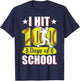 I Hit 100 Days of School Softball 100th Day of School Boys T-Shirt - T-Shirt | Navy
