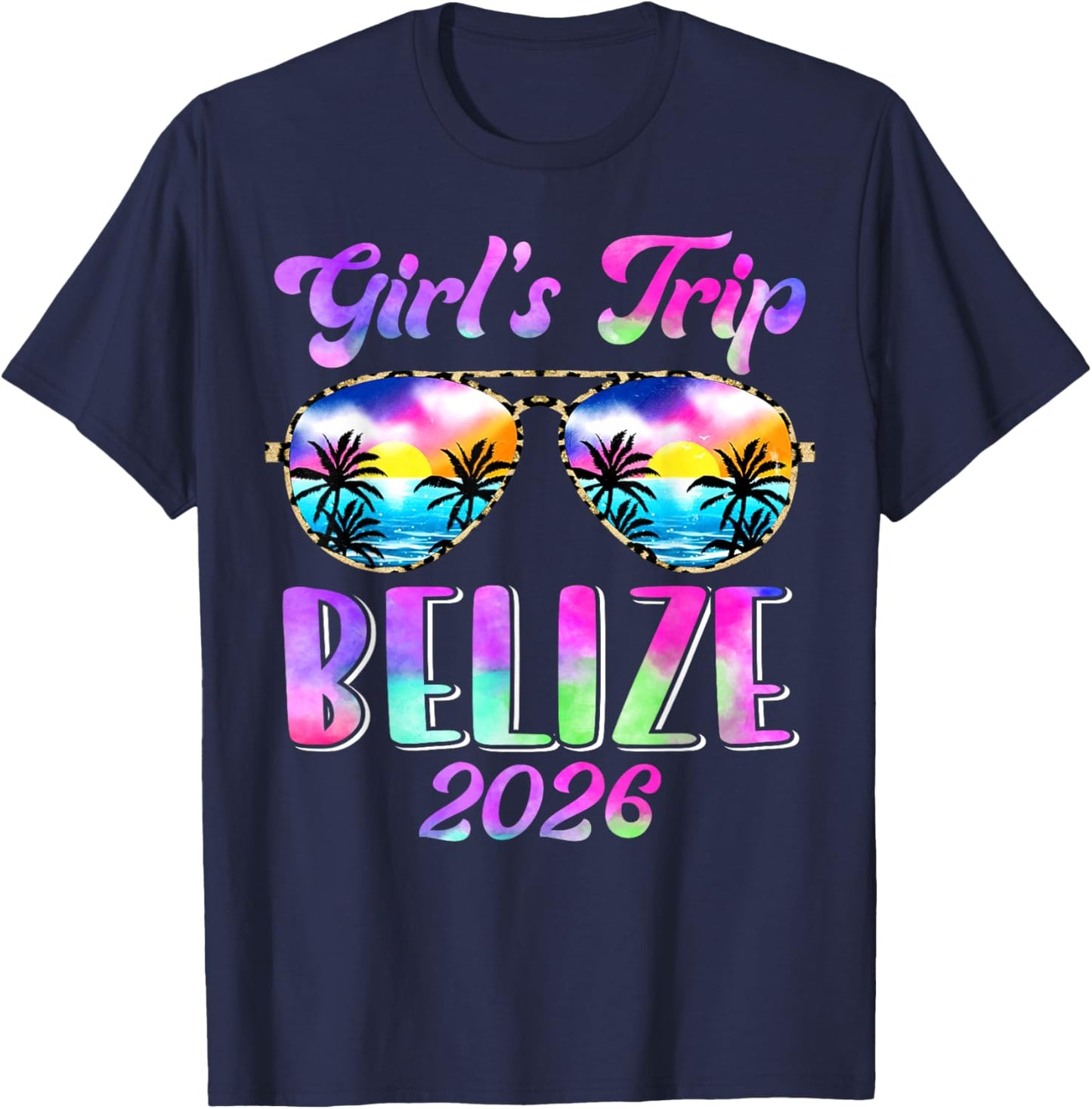Girl’s Trip Belize 2026 Summer Beach Weekend Vacation Women T-Shirt - T-Shirt | Navy