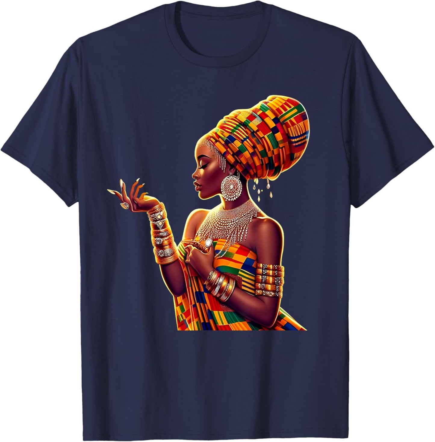 I Am Black History Black Woman African Roots Melanin Queen T-Shirt - T-Shirt | Navy