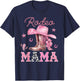 Rodeo Mama Pink Boots Coquette Cow-Girl Birthday Party T-Shirt - T-Shirt | Navy