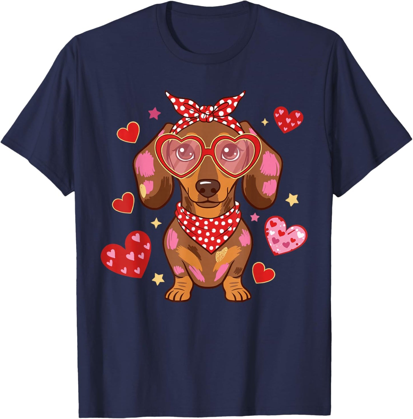 Dachshund Valentine Shirt Weiner Dog Valentines Day Women T-Shirt - T-Shirt | Navy