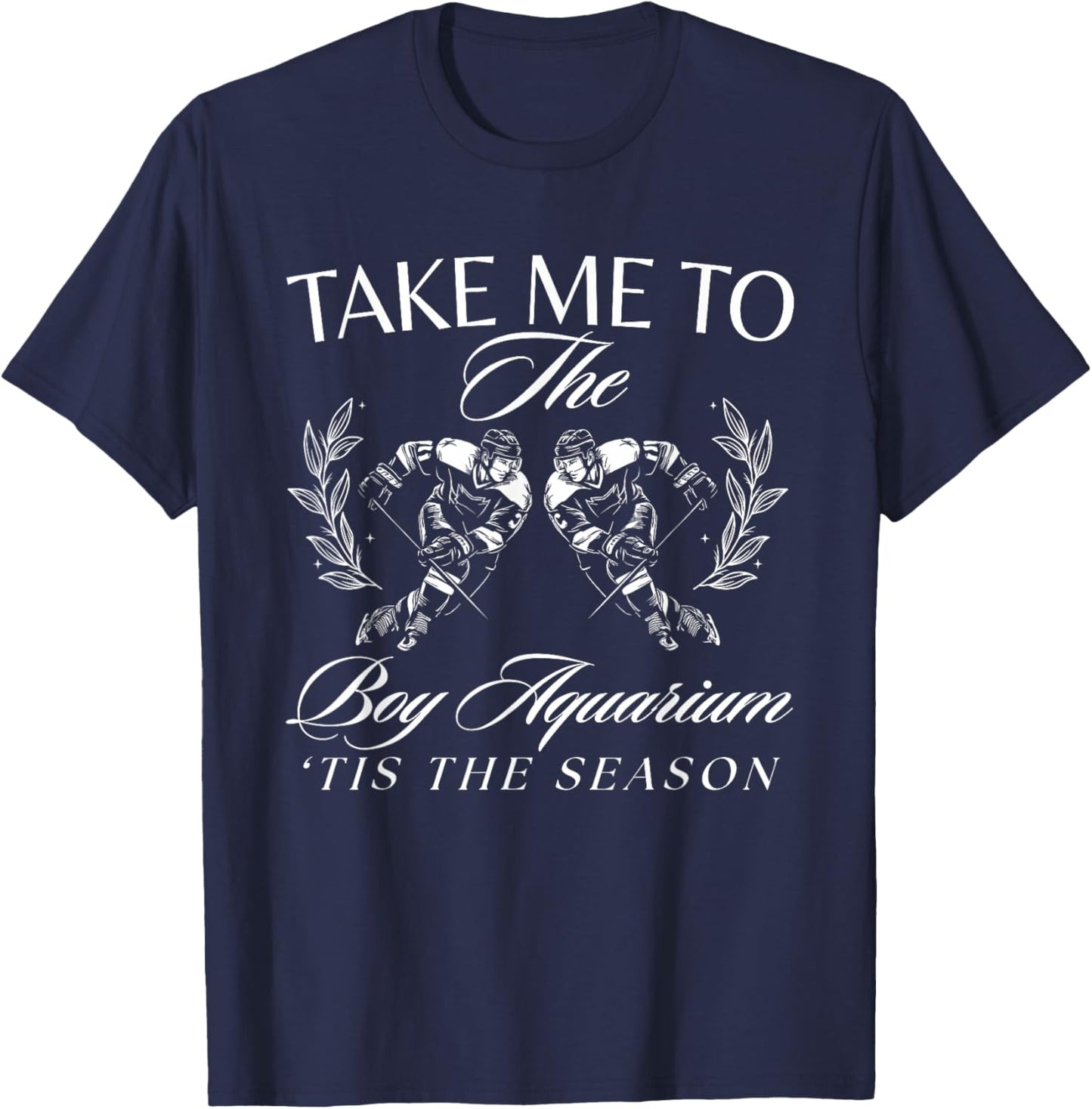 Take Me to The Boy Aquarium Funny Women Hockey Meme T-Shirt - T-Shirt | Navy