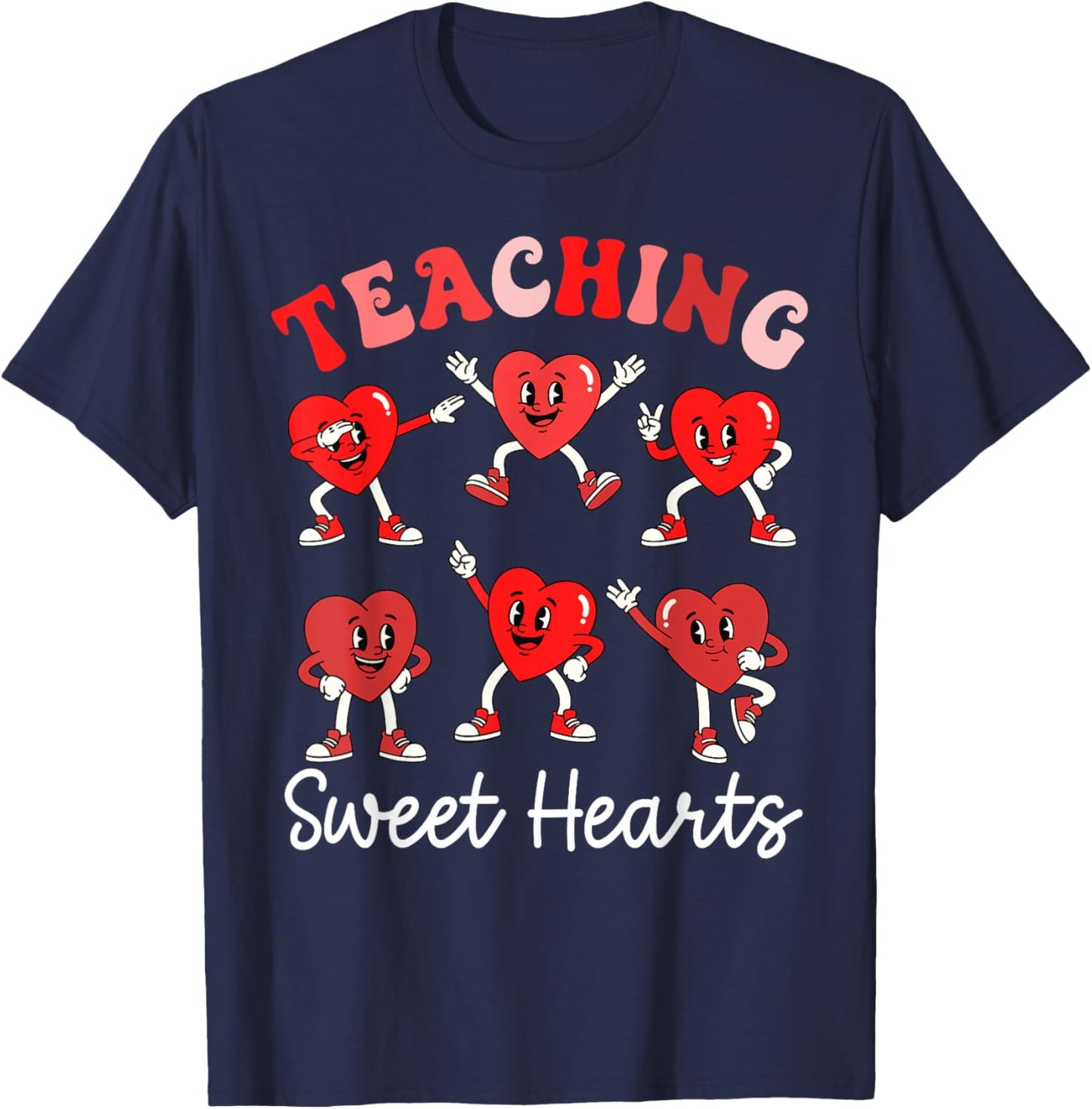 Funny Sweet Hearts Valentines Day for Teacher Kid Boys Girls T-Shirt - T-Shirt | Navy