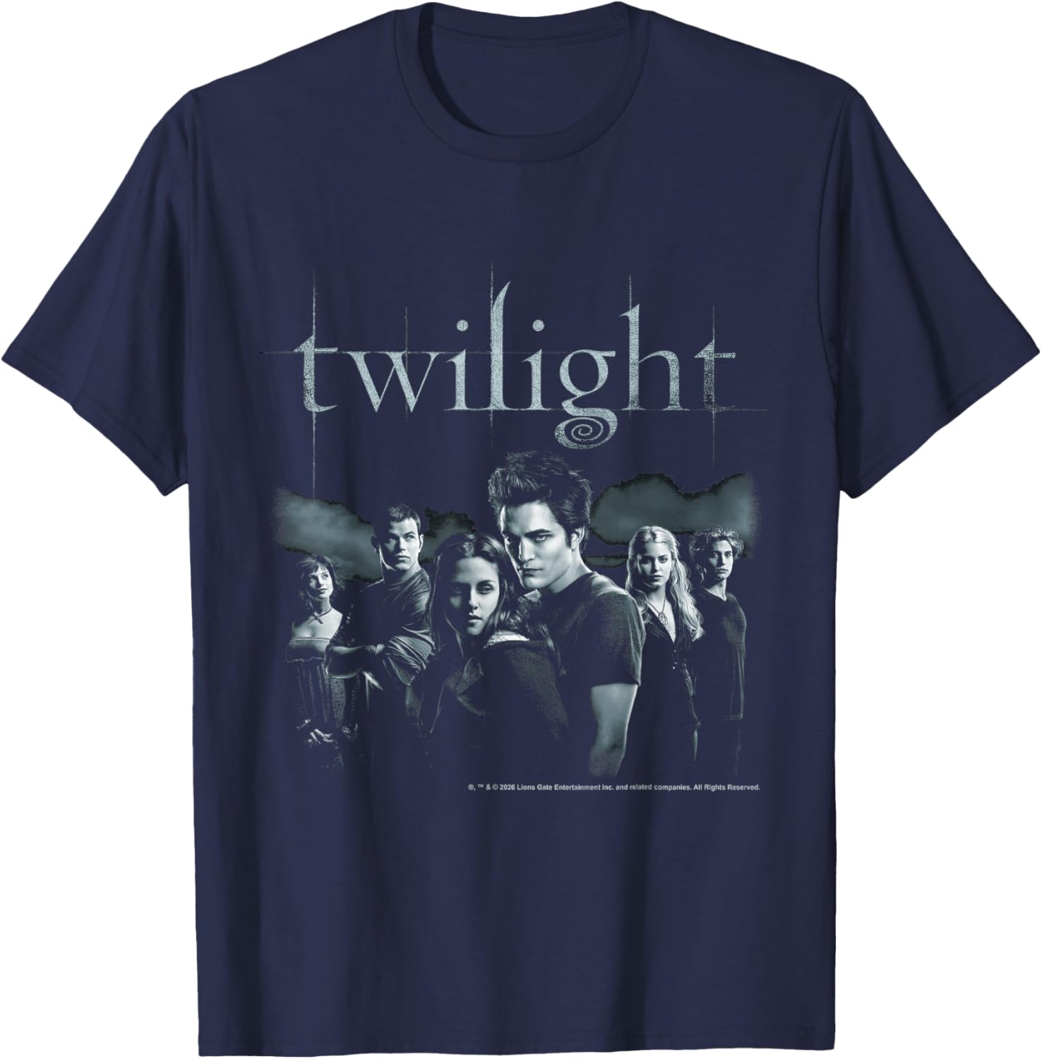 Twilight Black and White Moody Cast Photo Vampire Movie T-Shirt - T-Shirt | Navy