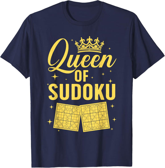 Cool Sudoku Art Girls Sudoku Player Sudoku Lovers T-Shirt - T-Shirt | Navy