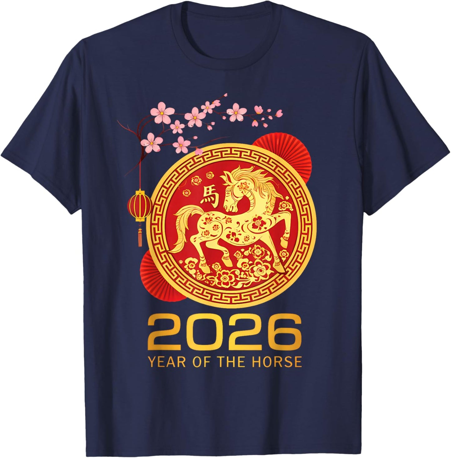 Chinese New Year 2026 Year of The Horse Lunar New Year 2026 T-Shirt - T-Shirt | Navy