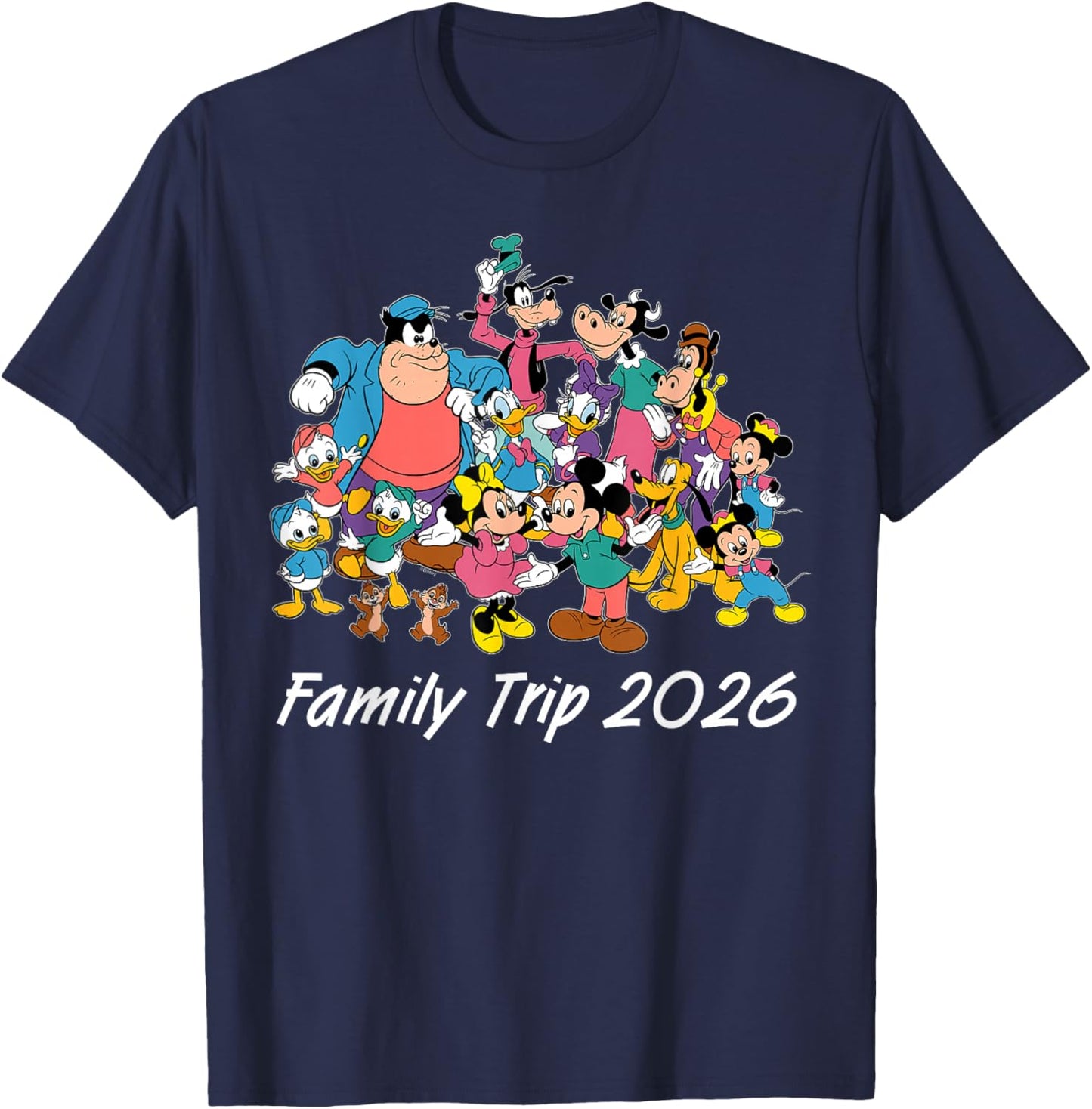 Disney Classic Characters Family Trip 2026 Matching Vacation T-Shirt - T-Shirt | Navy
