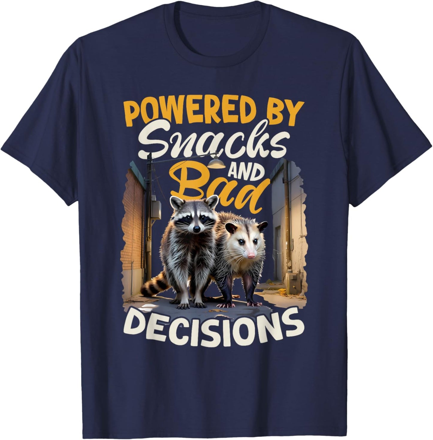Funny Opossum and Raccoon T-Shirt - T-Shirt | Navy