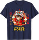 Chinese New Year 2026 Year The Horse Retro Elegant Art Women T-Shirt - T-Shirt | Navy
