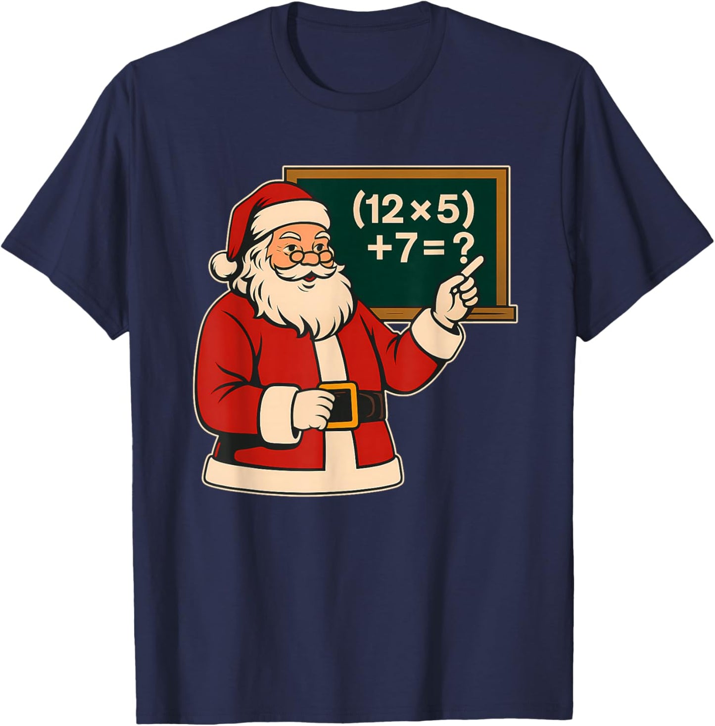 67 Teacher Christmas Santa Six Seven Meme Brainrot Math Joke T-Shirt - T-Shirt | Navy
