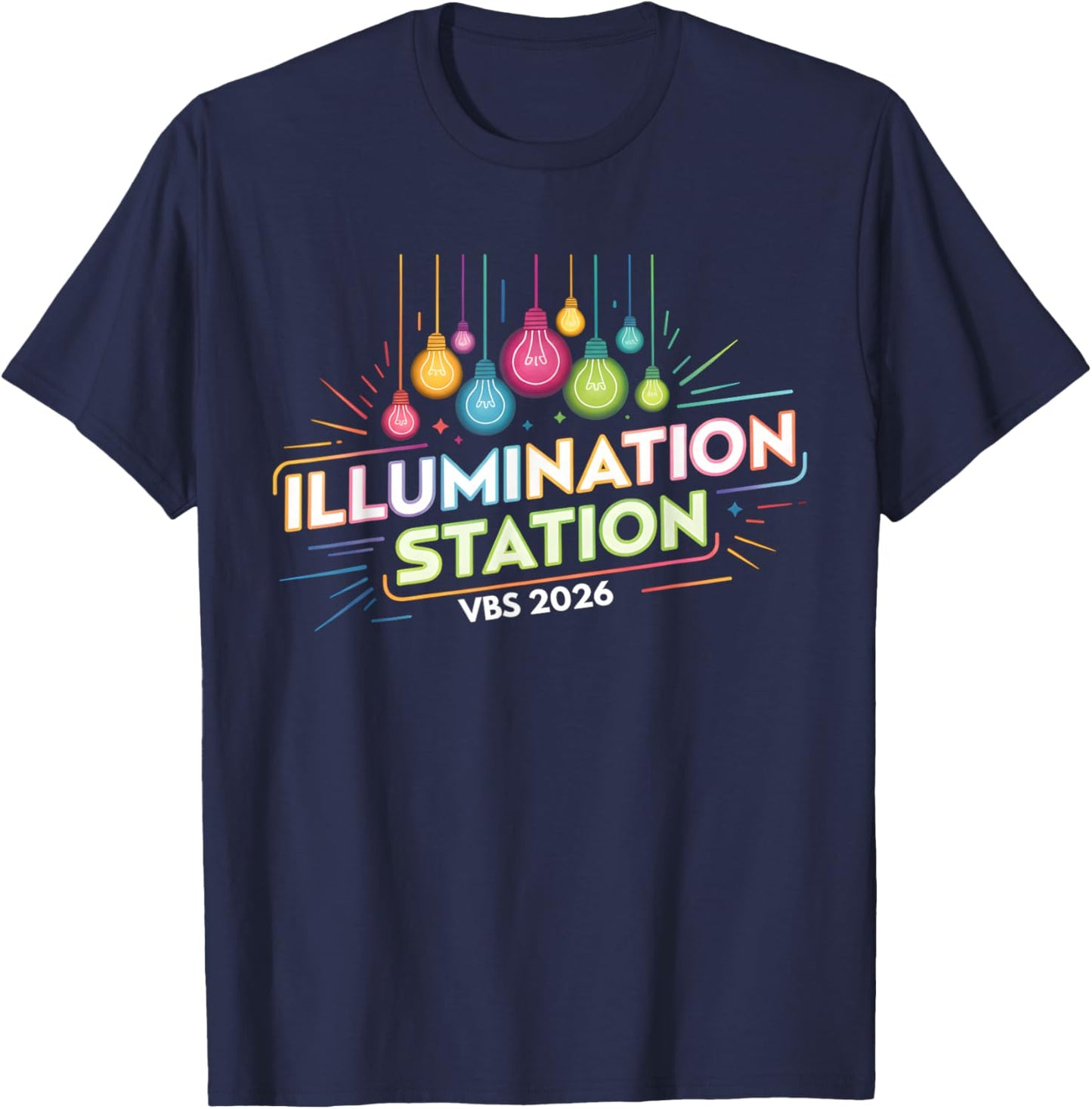 Illumination Station VBS 2026 Bible School Christian Lights T-Shirt - T-Shirt | Navy