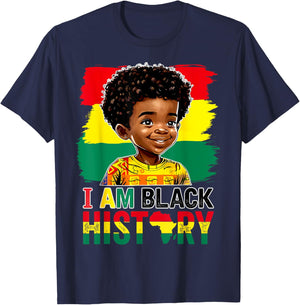 I Am Black History Boys Men Patriotic African American T-Shirt - T-Shirt | Navy