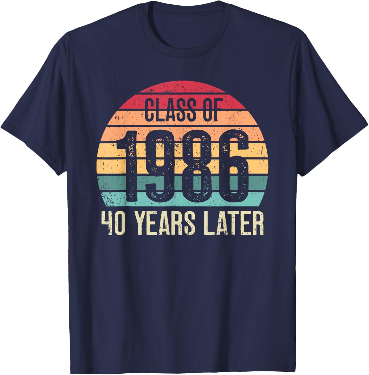 Vintage Class of 1986 40 Year 40th High School Reunion T-Shirt - T-Shirt | Navy