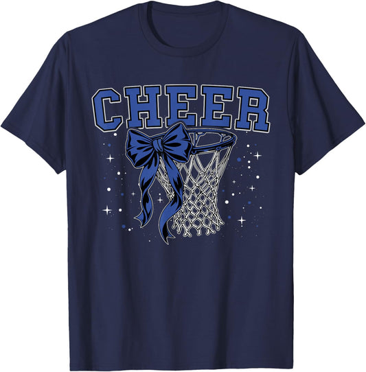 Blue Basketball Cheer Squad Team Sport Game Cheerleading T-Shirt - T-Shirt | Navy