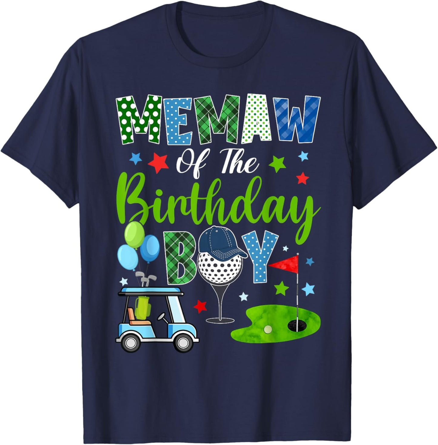 Memaw of The Birthday Boy Golf Sport Lover T-Shirt - T-Shirt | Navy