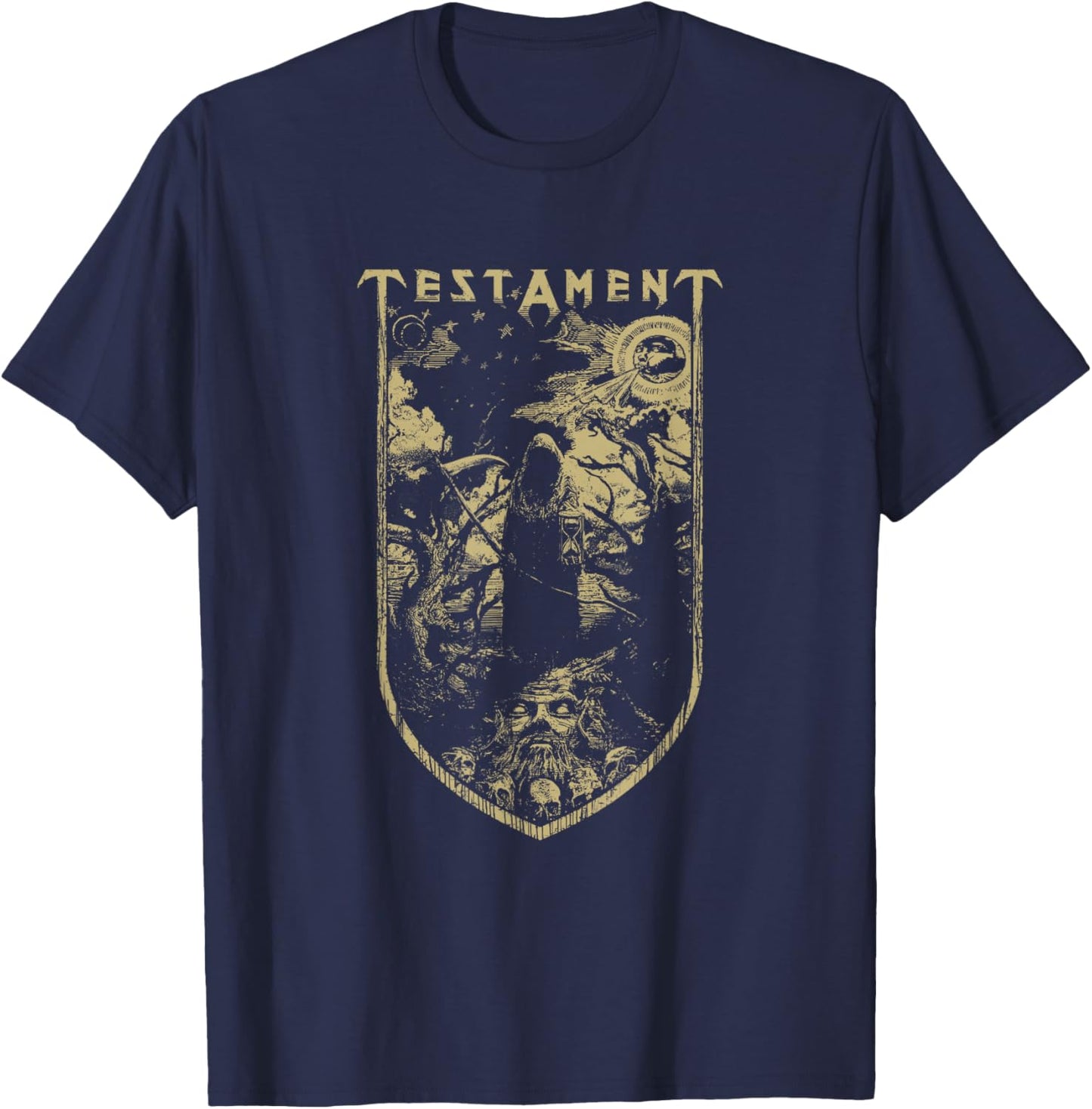 Testament - Official Merchandise - Old World Shield T-Shirt - T-Shirt | Navy