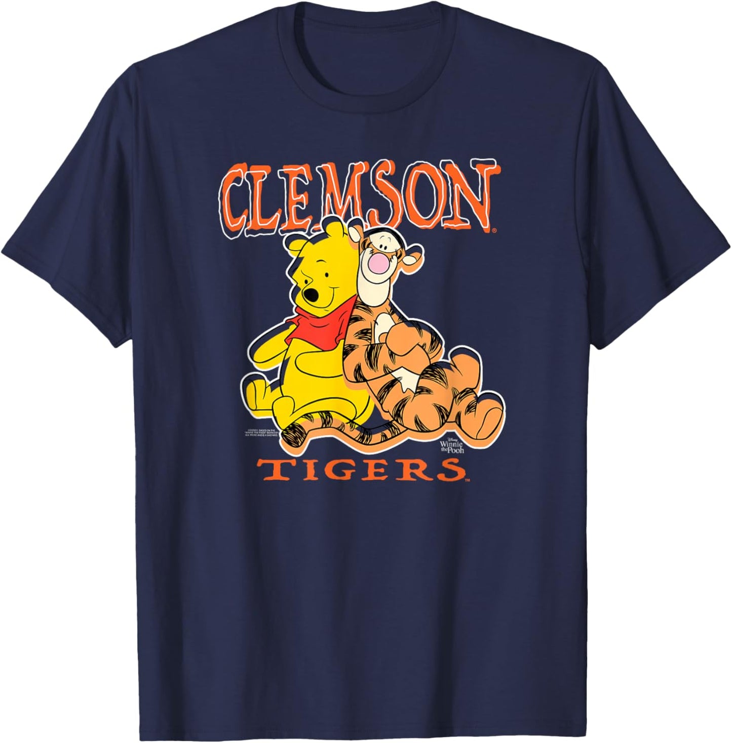 Clemson Tigers Winnie The Pooh and Tigger Logo T-Shirt - T-Shirt | Navy
