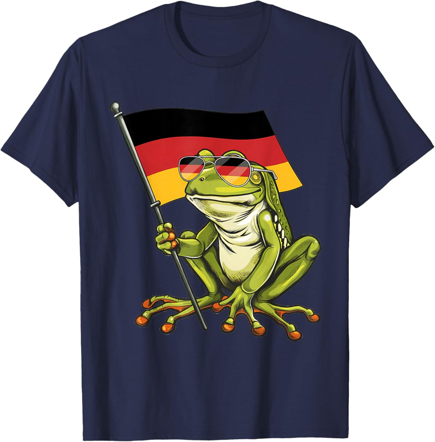 Germany Flag Frog German Pride Deutschland T-Shirt - T-Shirt | Navy