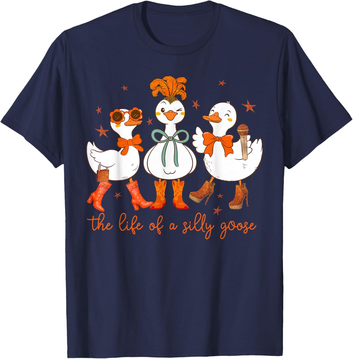 Funny The Life of a Silly Goose Retro Goose Meme Show Girl T-Shirt - T-Shirt | Navy