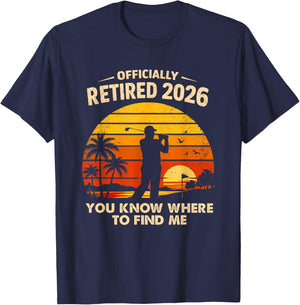 Retired 2026 Golf Men Retirement Funny T-Shirt - T-Shirt | Navy
