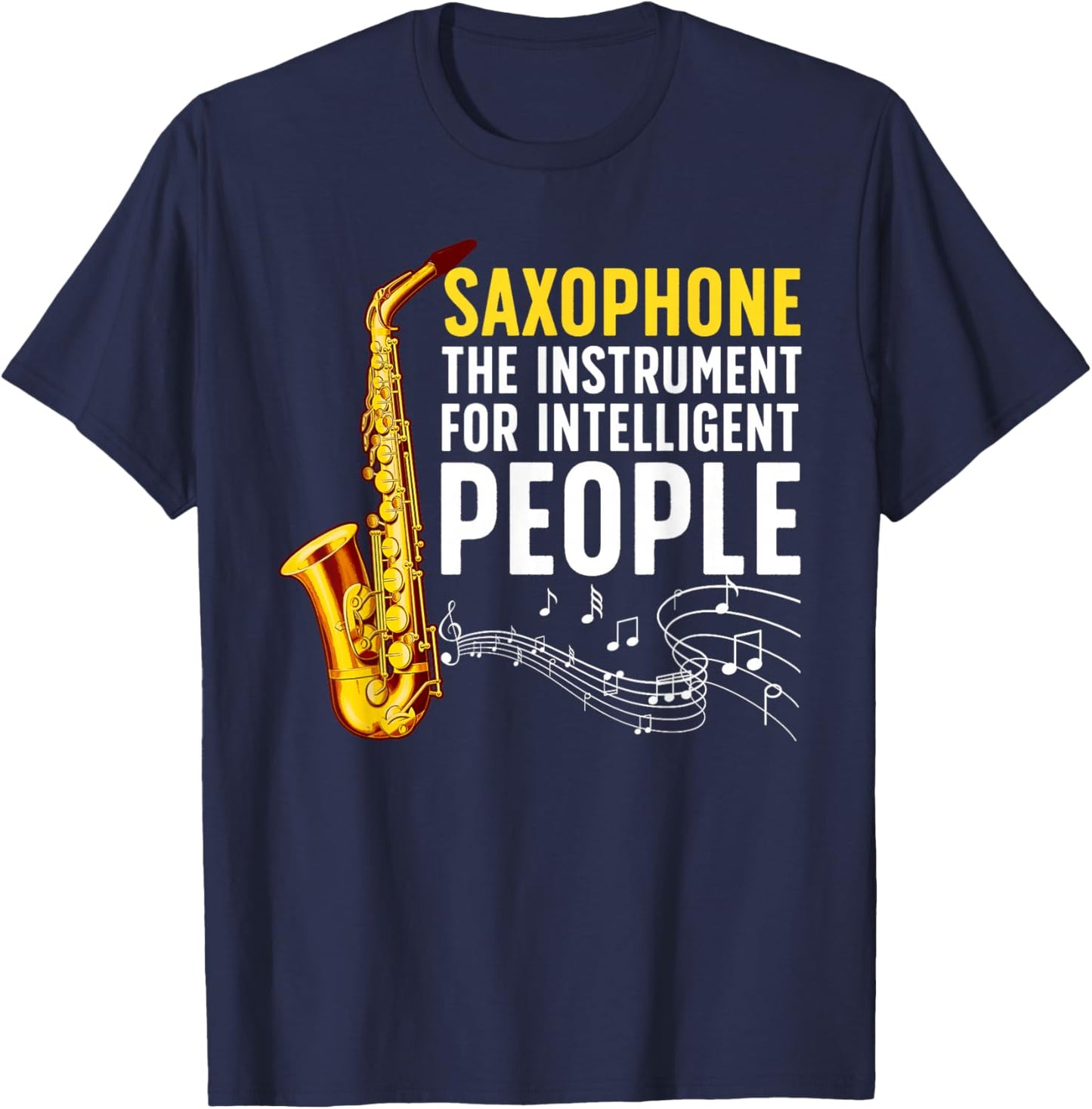 Funny Saxophone Art Women Sax Lover Saxophone Player T-Shirt - T-Shirt | Navy