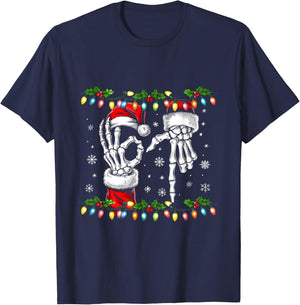 Funny Christmas Six Seven Viral Meme Trendy 6 7 Couples T-Shirt - T-Shirt | Navy