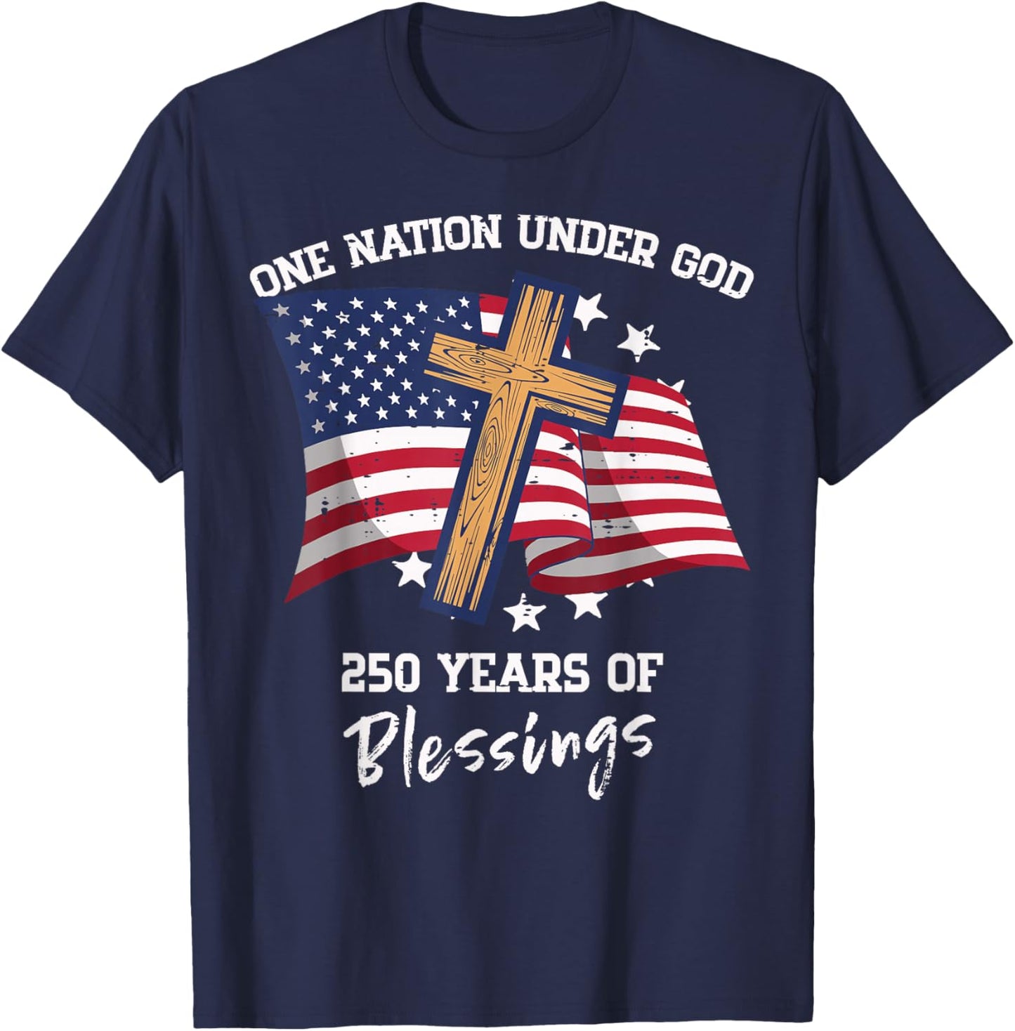 One Nation Under God 250 Years 250th Anniversary USA Women T-Shirt - T-Shirt | Navy