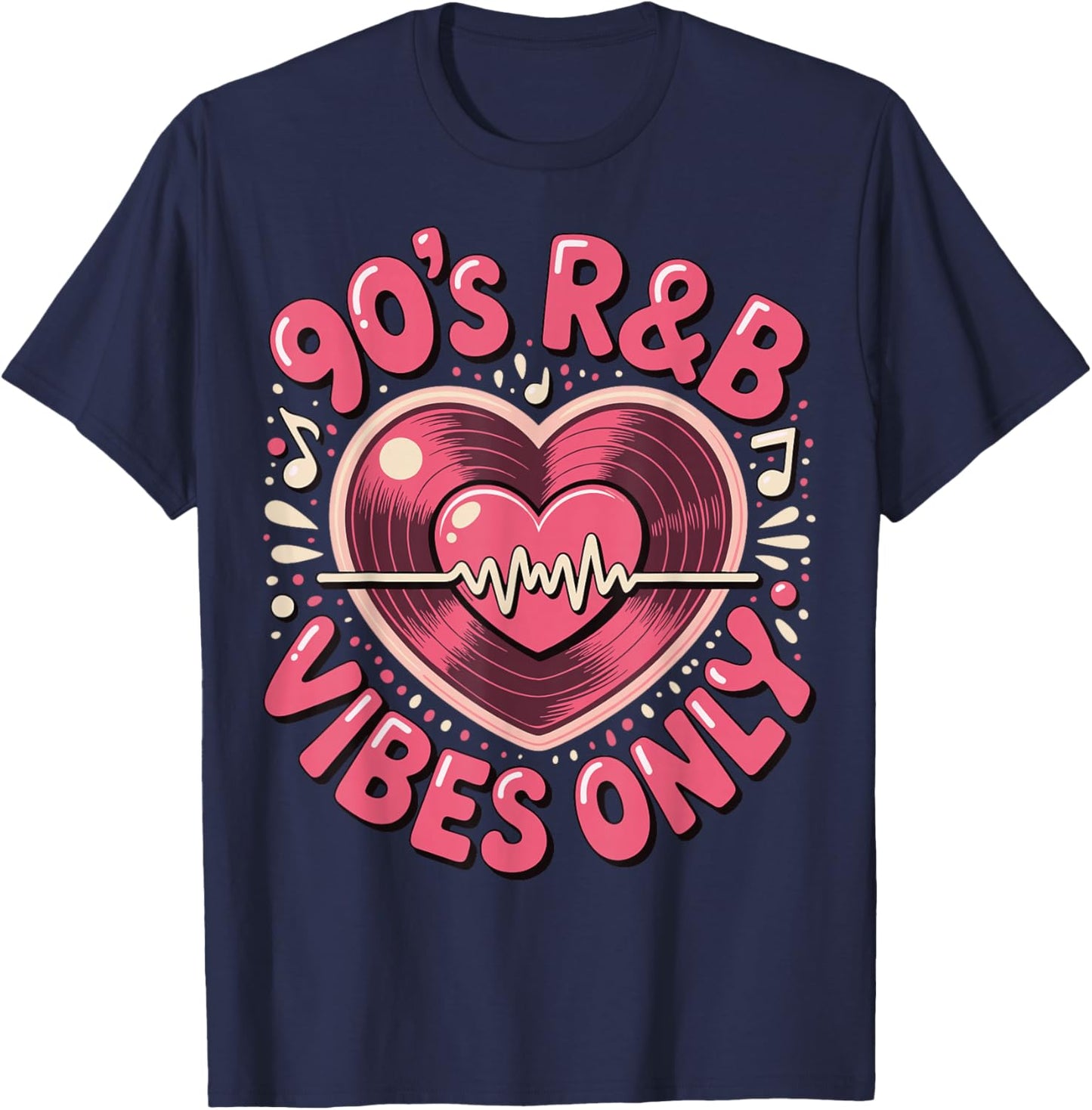 90s R&B Vibes Only T-Shirt - T-Shirt | Navy