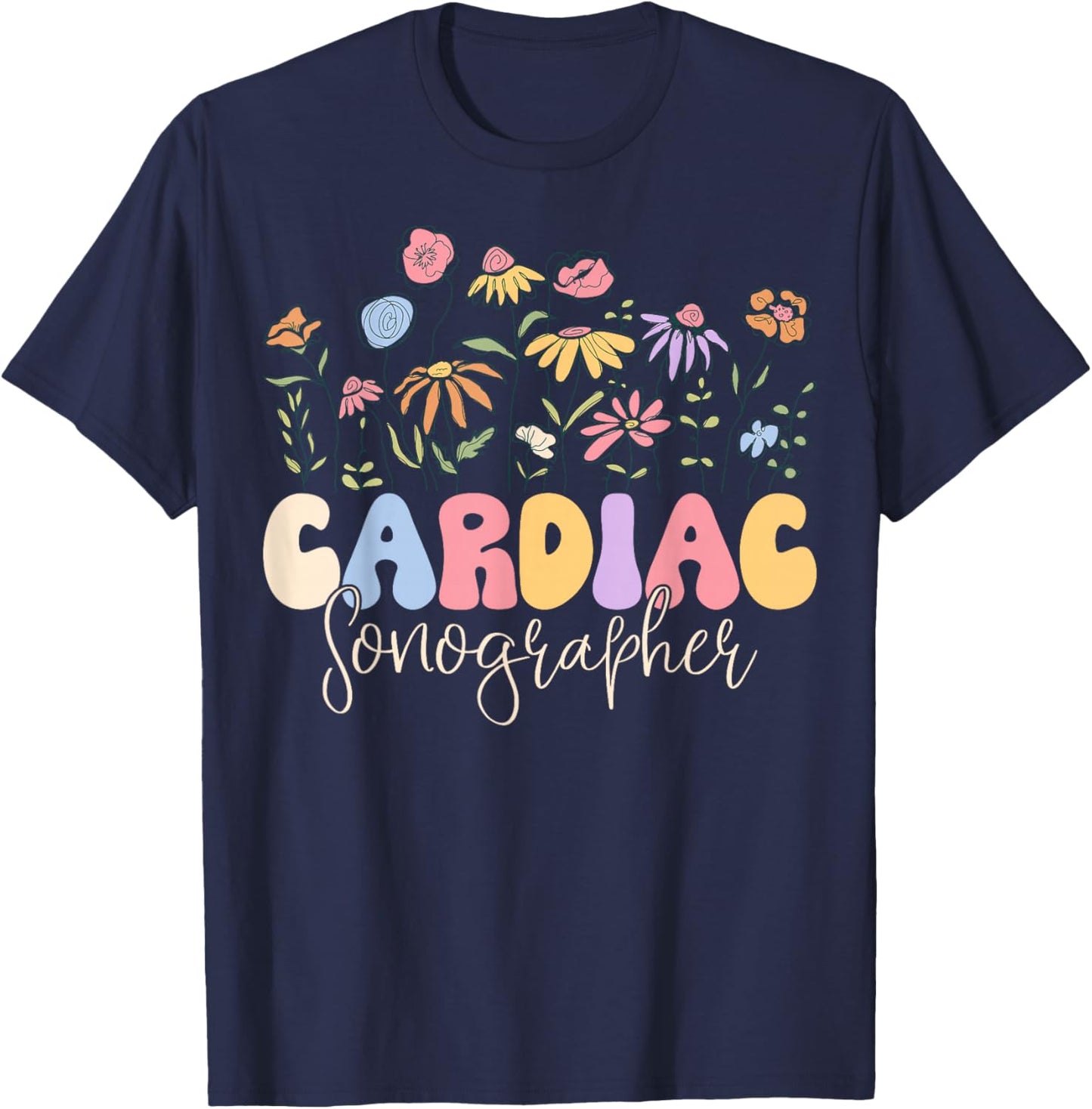 Ultrasound Tech Sonography Cardiac Sonographer T-Shirt - T-Shirt | Navy