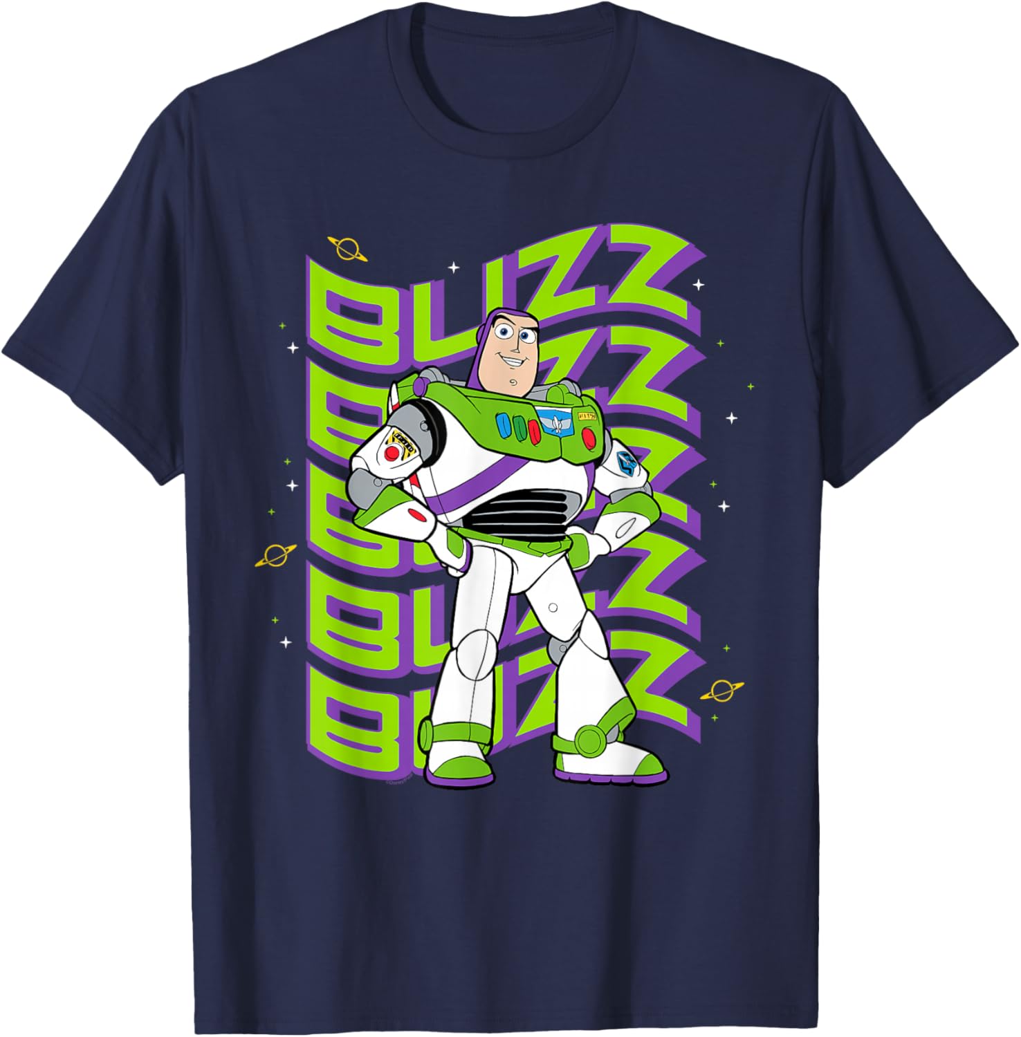 Disney and Pixar's Toy Story Buzz Lightyear Groovy Logo T-Shirt - T-Shirt | Navy