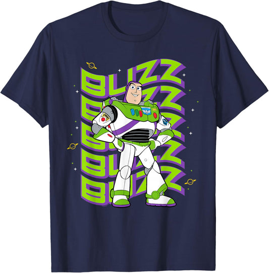 Disney and Pixar's Toy Story Buzz Lightyear Groovy Logo T-Shirt - T-Shirt | Navy