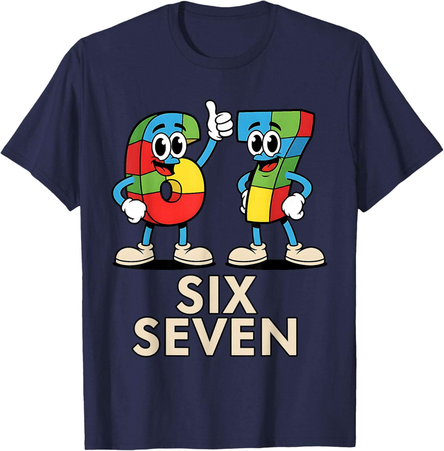 67 Italian brainrot Funny Italian Brainrot Kids 67 Six Seven T-Shirt - T-Shirt | Navy