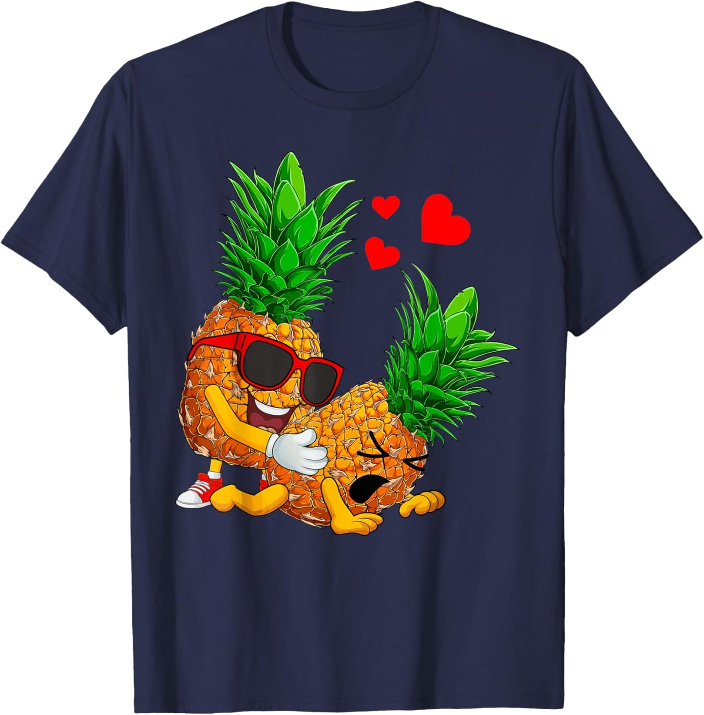 Swinging Pineapples Couple Swingers Valentines Men Women T-Shirt - T-Shirt | Navy