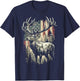 Hunting Forest Wildlife American Flag Deer T-Shirt - T-Shirt | Navy