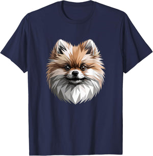 Pomeranian Dog Design Puppy Pom Cute German Dwarf Spitz T-Shirt - T-Shirt | Navy