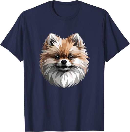 Pomeranian Dog Design Puppy Pom Cute German Dwarf Spitz T-Shirt - T-Shirt | Navy