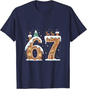 Christmas 67 Funny Xmas Six Seven Ugly Sweater 6-7 T-Shirt - T-Shirt | Navy