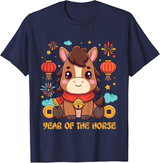Chinese New Year 2026 Year of The Horse Toddler Kids T-Shirt - T-Shirt | Navy