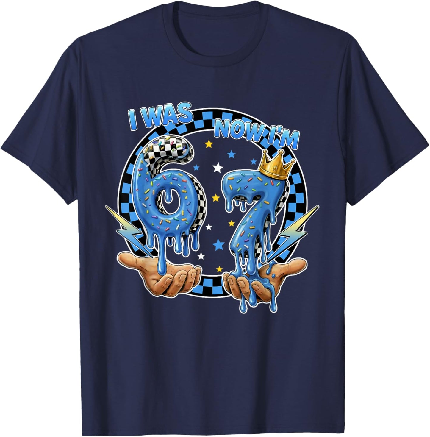 I was 6 Now Im 7 Years Old 7th Birthday 6 7 Birthday Boys T-Shirt - T-Shirt | Navy
