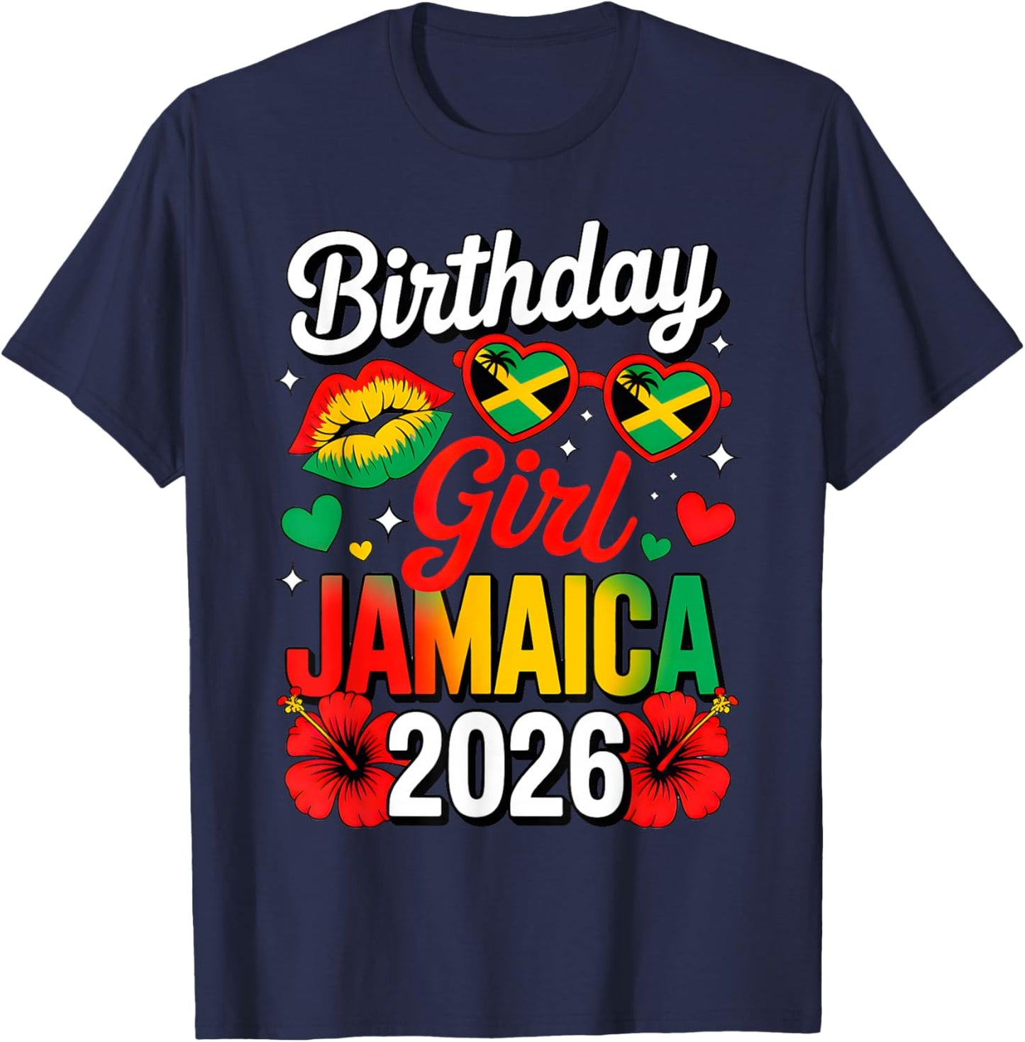 Birthday Crew Jamaica 2026 Family Reunion & Girls Trip T-Shirt - T-Shirt | Navy